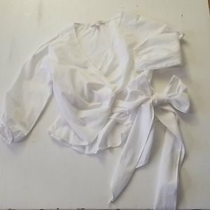 White wrap blouse